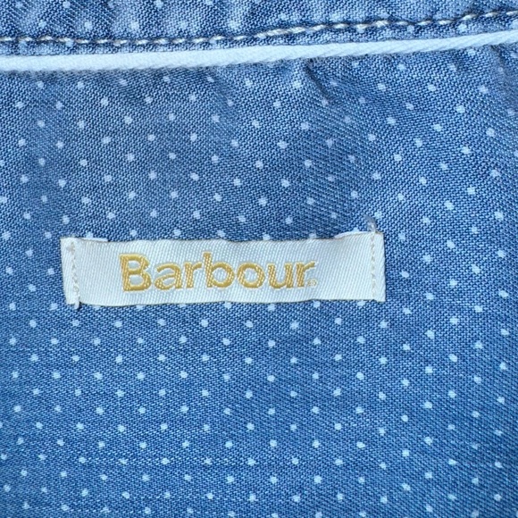 💥 BARBOUR sailboat poplin luxury chambray shirt women’s size medium 8 - Picture 17 of 17
